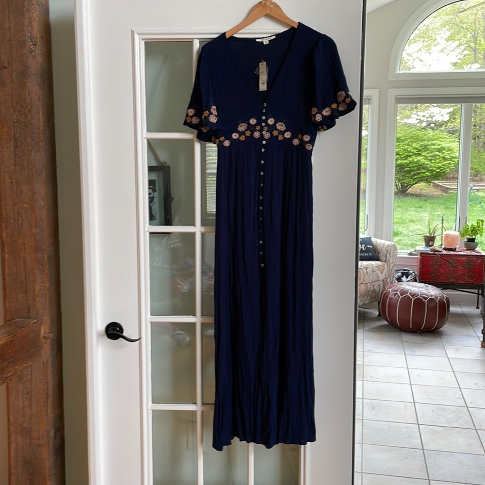 Embroidered maxi dress NWT